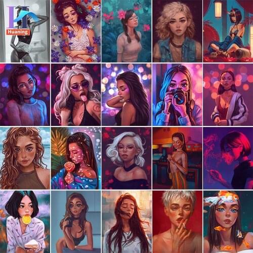 Painting By Numbers Figure 80x100cm Painting For Paint By Numbers On Canvas Women DIY Hand Painted Home Decor Wall Artwork