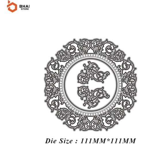 2021 New Metal Cutting Dies Christmas Round Lace Frame Stencils For DIY Scrapbooking Cards Decor Craft Embossing Die Cut