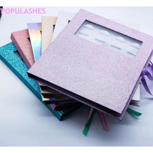 Wholesale 16 Pairs Lashes Package Eye Lash Book Pack Laser False Eyelashes Packaging Makeup Accessories Tools