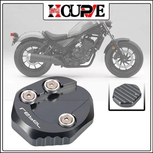 Motorcycle CNC Kickstand Foot Side Stand Extension Pad Support Plate Enlarge For HONDA CMX300 CMX500 CMX REBEL 300 500 REBEL300