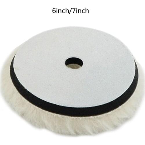 1pc 6"/7" Wool Polishing Pad For Polisher Machine Waxing Polishing Buffing Car Paint Care Polisher Pads For Car Polisher