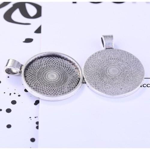 100pcs 25mm silver color pendant for glass cabochon