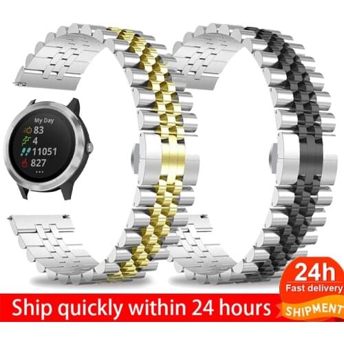 20/22mm Metal Watchband for Garmin Watch Vivoactive 3 4 Stainless Steel Strap for Garmin Watch Move Active Wrist Band Bracelet