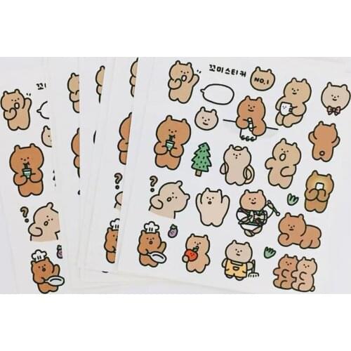 Sandro ins net red Pet sticker little bear daily cartoon cute shaped sticker