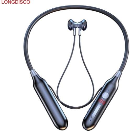 800mAh Sport Neckband Wireless Headphones Bluetooth Earphone with Mic Stereo HIFI LED Display Headset TF Card Magnet for xiaomi