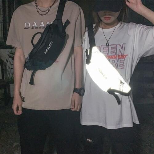 Reflective Trend Unisex Chest Bags Street Style Waist Bag Casual Travel Crossbody Bags Men Shoulder Pouch Hip Fanny Pack