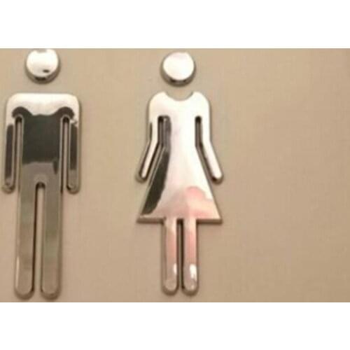 Toilet /Loo /Bathroom /Restroom /WC Door Wall Sign Signage MAN & WOMAN Board Prompt Sign Wall Doors Decor Accessories