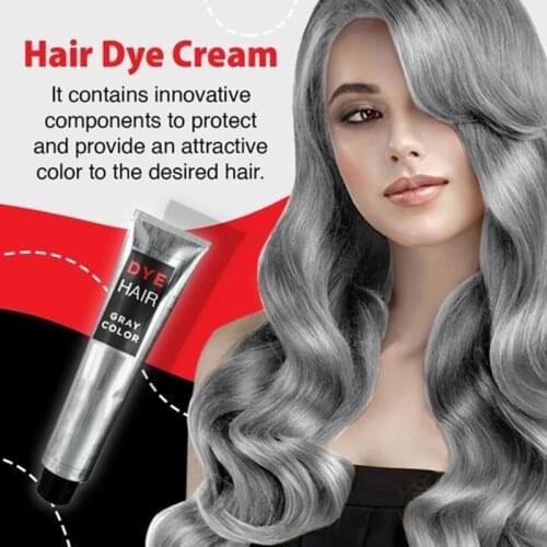 Unisex Gray Hair Dye Cream 100ML Permanent Color Hairstyle Silver Coverage