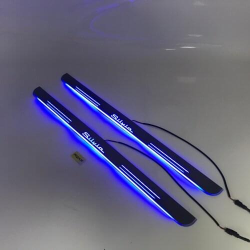 Infrared Sensor Control Led Door Sill Plate Strip Welcome Light Threshold Guard Protectors for Subaru Silvia