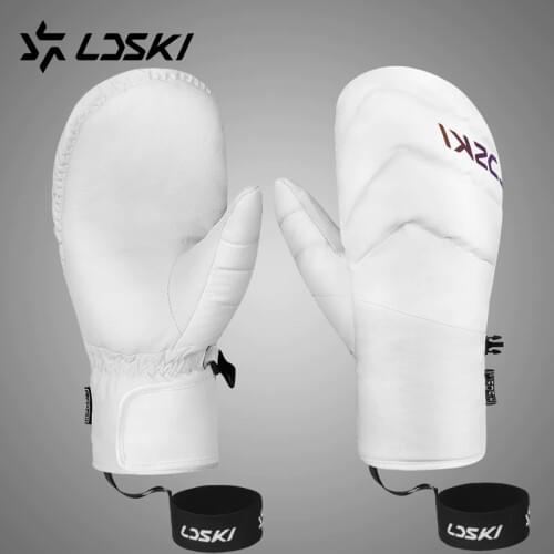 LDSKI Windproof Ski Mittens Thermal Winter Waterproof Snowboard Gloves Down Outdoor Unisex