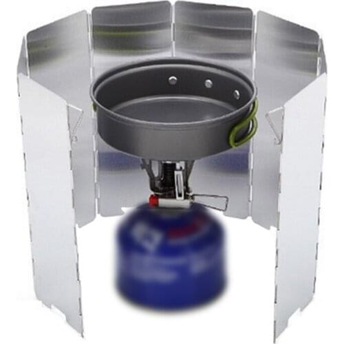 Hot sale 8/9/10/12/14/16 Alloy Plates Gas Stove Wind Shield Outdoor Camping Picnic Cooking Burner Windproof Screen Wind Screen