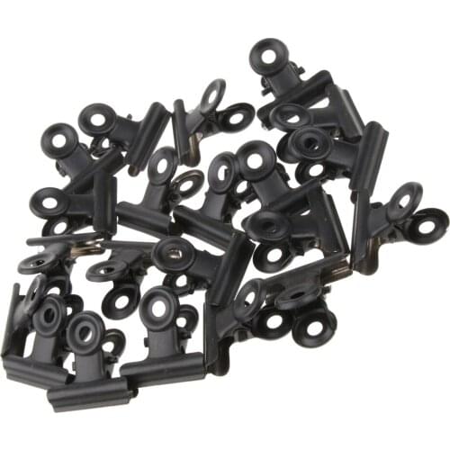 20x 31mm Bulldog Stainless Steel Metal Paper Letter Grip Clips Clamp -Black Stronger Grip