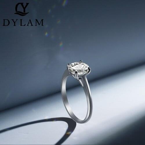 Dylam Simple Ring Diamond Zircon 925 Sterling Silver Rings For Women Jewelry Wedding Engagement Ring Ask For A Wedding Gift