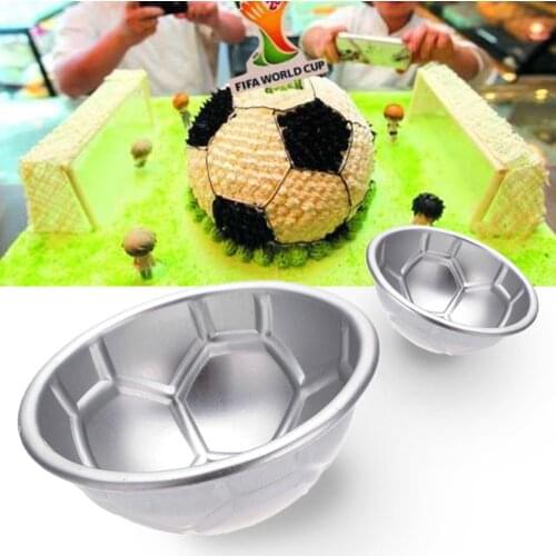 1pcs Football Cake 3D Aluminum Football Cake Pudding Pan Baking Pastry Mold Fondant Cake Decorating Tools