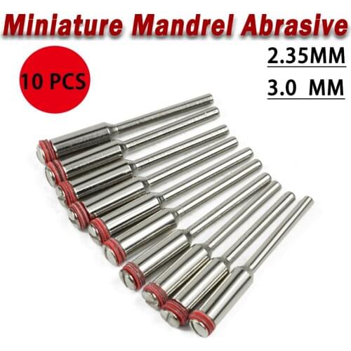 10Pcs Polishing Wheel Mandrels Cut-off Wheel 2.35/3/3.17mm Shank Diamond Cutting Disc Holder Mandrel Rotary Tool