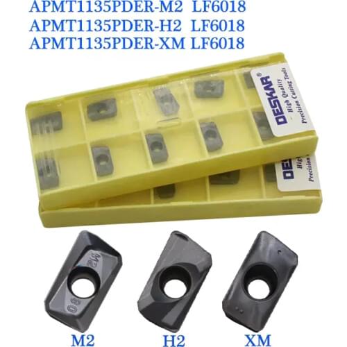 10pcs APMT1135 PDER M2 H2 XM LF6018 Carbide Insert DESKAR APMT Blade Lathe Cutter Tool CNC Milling Tool For Stainless steel