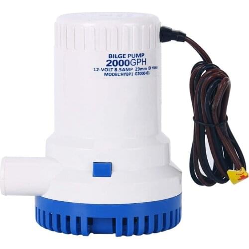2000 GPH 12V Non-Automatic Boat Marine Plumbing Electric Bilge Pump