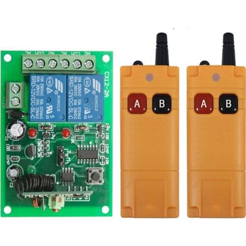 2000m DC12V 24V 2CH 2 CH Wireless Remote Control LED Light Switch Relay Output Radio RF Transmitter And 433 MHz Receiver