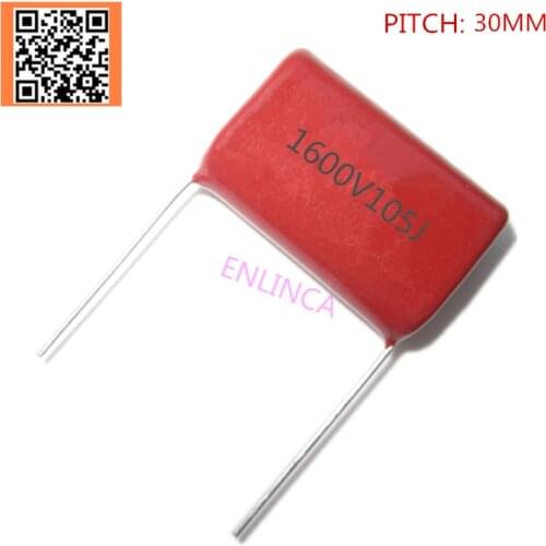 3pcs CBB 1600V 1UF 105J 1600V 5% PITCH 25MM DIP CBB Polypropylene film capacitor 105