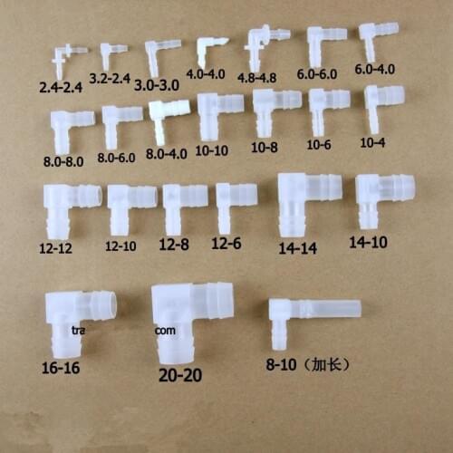 5pcs L Piece Elbow Plastic Barbed Connectors Tube Joiner Hose Pipe Fitting Adapter