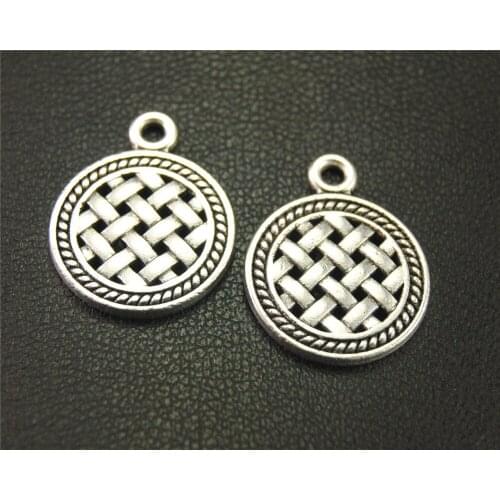 8pcs Silver Color Chinese Knot Round Charm metal charms for jewelry making 20x16mm A1916