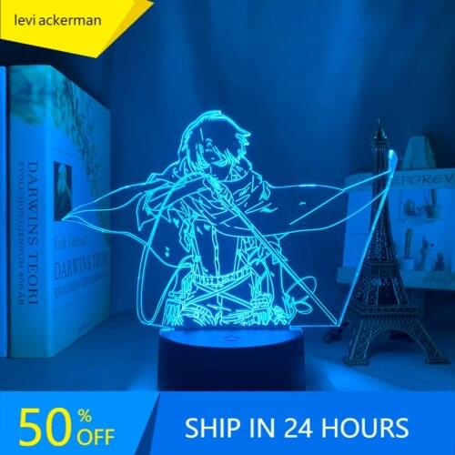 Anime Attack on Titan 3d Lamp Levi Ackerman light for Bedroom Decoration Kids Gift Attack on Titan LED Night Light Levi