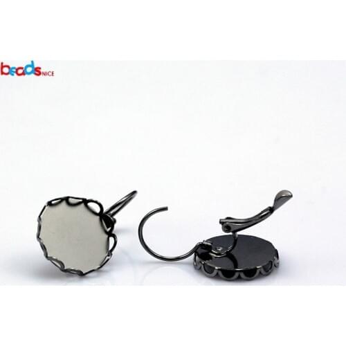 Beadsnice 25028 components for jewelry Leverback Cabochon Settings brass round 16mm length: 33.0mm earring pads