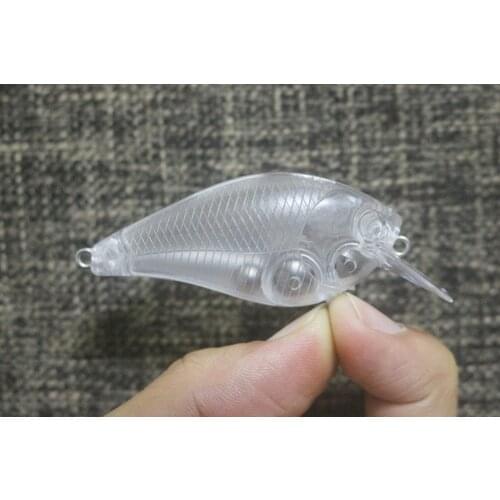 GYFISHING 25 Pcs Unpainted Fishing 1.5 Square Bill Shallow Diving Blank Lures Crankbaits Hard Baits Body