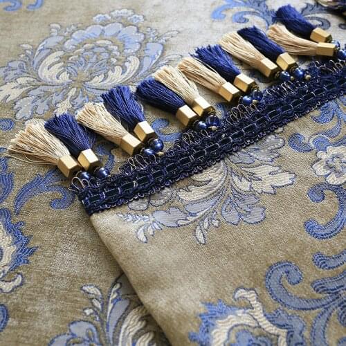 Classical Pure European High-End Luxury Jacquard Dining Table Cloth Tablecloth Covered With Tassels