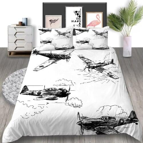 Thumbedding Fighter Bedding Set Single Size White Duvet Cover For Kids King Queen Twin Full Single Double Unique Design Bed Set