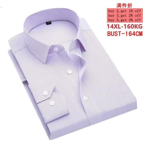 Mens Striped Shirt Long Sleeve XL 5XL 6XL 7XL 8XL 10XL 9XL Autumn Business Mens Shirt Office 12XL Pocket Red