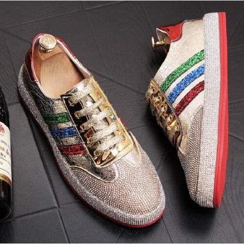 Mens casual shoes luxury rhinestones senior British style Rrivet luxury shoes mens outdoor casual dress shoes. A2
