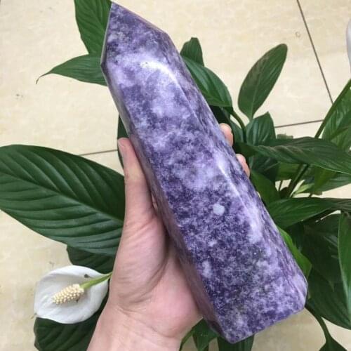 Natural purple color purple mica crystal quartz stone obelisk pointing healing room decora