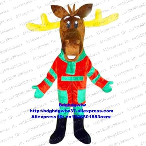 Reindeer Moose Elk Wapiti Caribou Alces Deer Mascot Costume Adult Cartoon Character Shop Celebration Grand Opening zx928