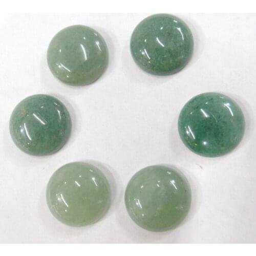 Wholesale 20PCS Natural Stone round 18MM Cabochons No hole aventurine Beads for DIY Jewelry Making Ring Earring Accessories