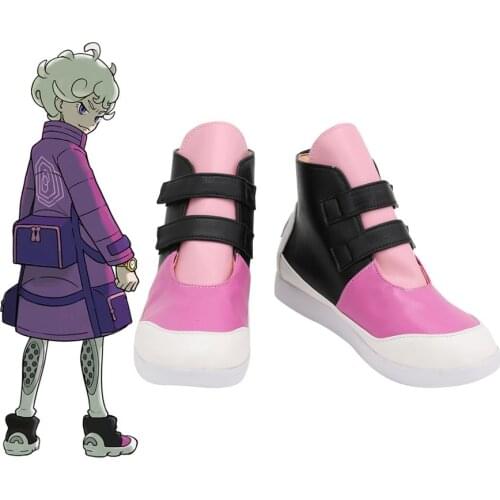 Pokemon Sword Shield Bede Cosplay Boots Pink Shoes Custom Made Any Size for Boys and Girls