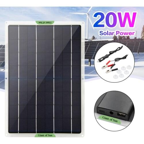 Portable Monocrystalline Solar Recharger Sunshine Power Solar Panels for Travel and Home Dual USB Charging Devices