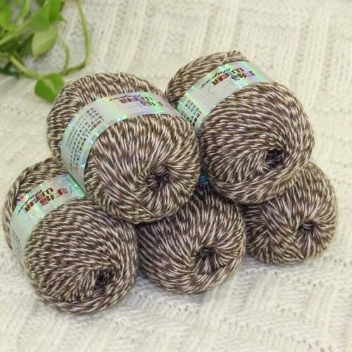 Sale New 5 X50g Balls High Quality 100% pure cashmere luxury warm soft hand knitting yarn Khaki Beige Multi 233-632-5