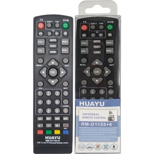HUAYU RM-D1155+ Universal remote control for DVB-T2 digital set-top box for terrestrial TV