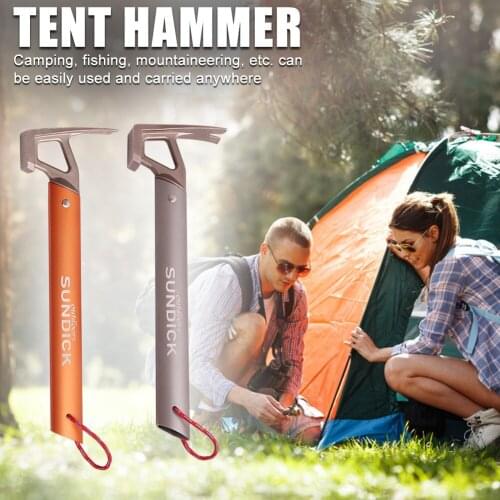 Outdoor Camping Tent Hammer Stainless Steel Tent Peg Accessory Mountaineering Hiking Stainless Steel Tent Nail Puller Hammer