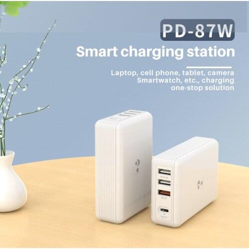 Smart Charger PD100W 87W QC 3.0 Quick Charge Fast Charging station Hub for Macbook Laptop Tablet Cell Phone Xiaomi iphone Pro.12