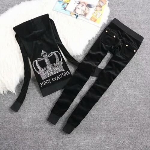 Spring and autumn velvet suit leisure sports home wear two-piece two-piece female models Slim Korean two-piece suit