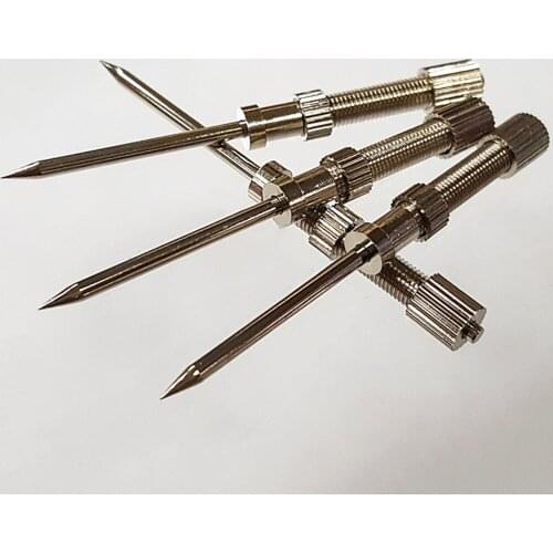 50PCS Screw probe Threaded test needle Spring telescopic steel needle 186-2B silver tip needle long stroke probe