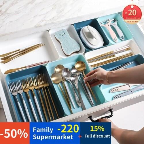 Drawer Box Cutlery Utensils Tray Storage Organizer Makeup Boxes Cosmetics Kitchen Organizers Drawer Divider Storage Cabinet