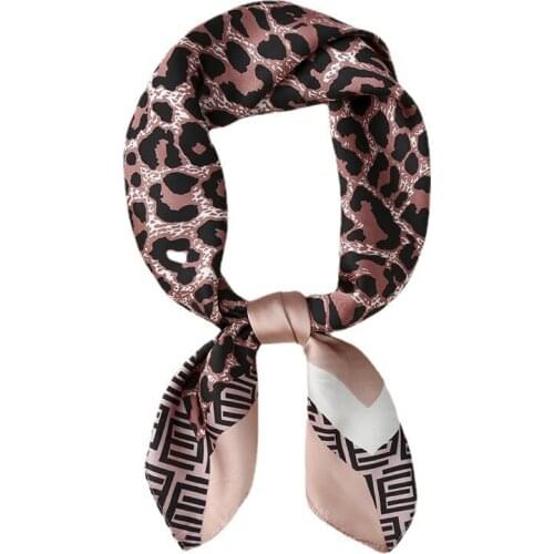Yishine New 70*70cm Silk Finish Animal Print Elegant Foulard Band Women Luxury Scarf
