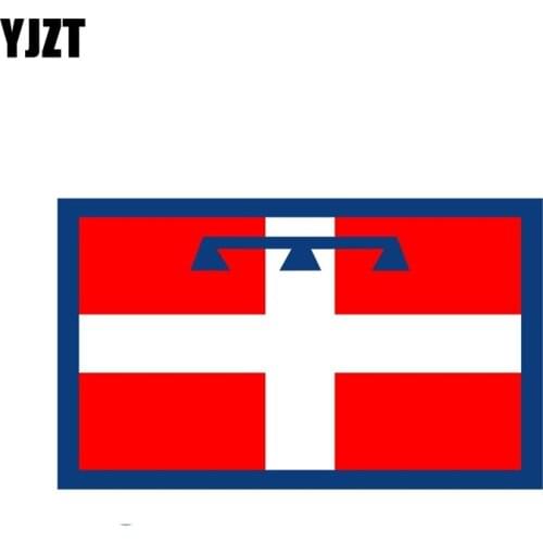 YJZT 12.4CM*7.3CM Bandiera Piemonte Italia Car Sticker Motorcycle Window Decal 6-2106