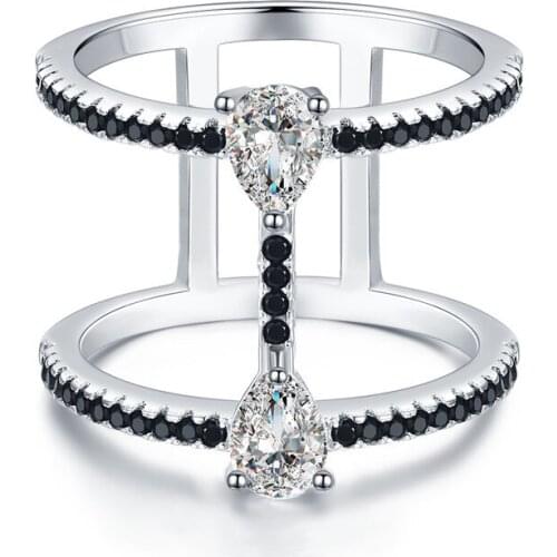 SODROV 925 Sterling Silver Jewelry Engagement Rings for Women Female Bijoux Hollow Finger Ring Silver 925 Jewelry G065