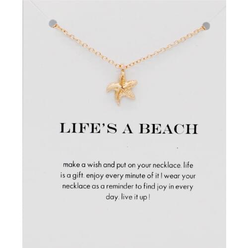 High Quality Lifes A Beach Starfish Necklace Women Jewelry Statement Necklace Short Chain Necklace