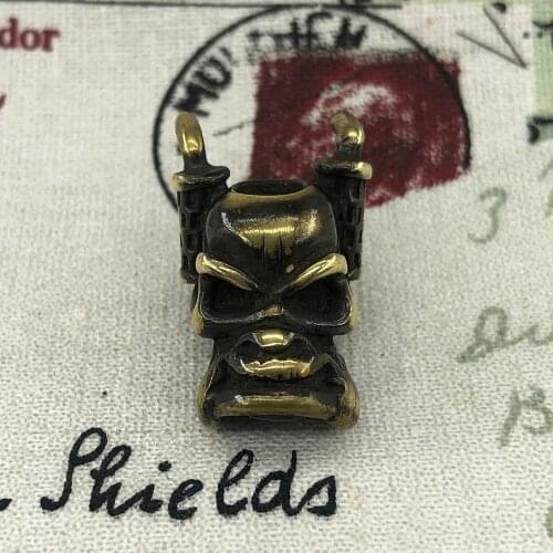 1PC Retro Brass Copper Skull Funny Truck Head EDC Paracord Beads Knife Beads Umbrella Rope Cord Bracelet Lanyard Pendants