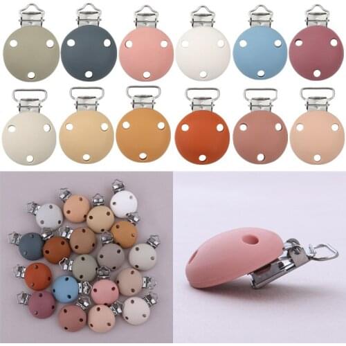 1pc 35MM Silicone Baby Pacifier Clips 3 Holes Round Shape Newborn Dummy Clip DIY Nipple Holder Clasp BPA Free Infants Teether